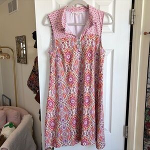 Sleeveless Funky Pattern Dress Ladies Large